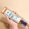 Clips Mini RFID -Kartenhalter Männer Brieftaschen Vintage echte Leder -Brieftaschenkartenhalter für Männer Geld Clip Mann Kreditkartenhalter