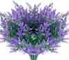 Decoratieve bloemen 5 pakketten kunstmatige nep buitenplanten uv resistent lavendel bloem plastic struiken binnen buitenhangende decoraties