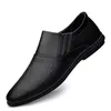 Klänningsskor Storlek 37-44 Mens Autumn Spring Manlig äkta läder runda tå solid slip-on smart mjuk affärsskor c115