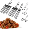304 Moule de fabricant de boulettes de viande en acier inoxydable pour poisson Boeuf rizeat Rice Ball Dumplings Kitchen Tools 240407