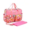 Bolsas de fraldas de fraldas de bebê Brand Multifunction Fashion Floral Nappy Bag para mamãe para carrinho de bebê Bolsa de bolsa portátil portátil portátil