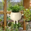 Swing Face Flower Pot Belle plante succulente Pot mignon Poux de fleurs de pépinière résine Mur Flowerpot mini décorations de maison jardin 240410