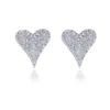 Stud -oorbellen Iced Out Bling Heart Shape Earring Micro Pave CZ 5a Cubic Zircoina Love Charm voor vrouwen Men Hip Hop Jewelry
