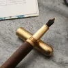 Pens 16Pcs Luxury Retro Wood Bronze Fountain Pen Business Writing Art Calligraphy Ink Pens 0.5mm School Office Stationery Gift Pens