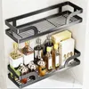 Almacenamiento de cocina estante de baño organizador de especias de especias accesorios de ducha de champú de acero inoxidable sin taladro