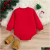 Rompers Infant Baby Girl Boy Christmas Bodysuit Long Sleeves Santa Letter Print Jumpsuit 3-18M 230811 Drop Delivery Kids Maternity C Dhbit