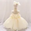 Girl Dresses Summer 1st Birthday Party Princess Dress For Baby Girls Born Infant Rose Halter Backless Prom Gown Children Fashion Clothes