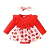 Robes de fille bébé bébé enfant de la Saint-Valentin tenue coeur ryde à manches longues