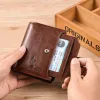 Plånböcker RFID Blockering Plånbok äkta läderplånbok Män Vertikal Business Credit Card Holder Money Väska Purse Högkvalitativ herrplånbok