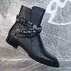 Scarpe eleganti di lussuoso stivali da caviglia in pelle di serpente uomo punta di punta vera cuoio piatti bassi tacchi maschi di moda casual