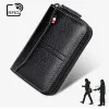 Holders Men Card Holder Business Women Credit Cardholder äkta läderfodral för bankkort Casual dragkedja Wallet RFID Coin Purse