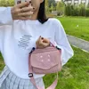 Bag Digerui Kvinnor Canvas Zipper Preppy Style Student Tote Shoulder Messenger Corduroy Satchel Travel Purse Söt