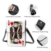 Sacs Poker Sac Sac King of Hearts Travail en cuir Mobile Phone Mobile Phone Sac Femme Gift Vintage Sacs