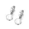 Boucles d'oreilles étalon coquille blanche tendance noire acrylique 2 couleur 316l bijoux en acier inoxydable cadeau d'anniversaire de fête AE18042