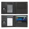 Halter für Airtags Business Echtes Kuhleder Männer dünne Brieftasche RFID Blockierende Kreditbankkarte Halter mit ID Window Male Tasche Schwarz