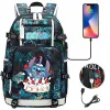 Rugzakken Stitch USB grote capaciteit Tieners Studenten Schoolbags Vrouwen Men Men Laptop Travel Backpack Boy Girl Kids School Book Bags