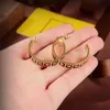 Designer Gold Letter F Designer Women Stud Earring topkwaliteit Vintage Sier roestvrij staal merk oorbellen sieraden cadeau