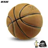 Wade Yellow Cowhide Basketball per esterno Sfera per adulti in pelle autentica con strumenti gratuiti 240407