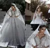 Luxurious Beaded Arabic Ball Gown Wedding Dresses Glamorous Half Sleeves Tulle Appliques Beaded Sequins Fitted Bridal Gowns1972854