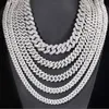 Pass Diamond Test Cuban Link Chain Hip Hop 925 Serling Silver 15 mm VVS Moisanite Diamond Ice Out Collier Cubain Collier