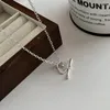 Hangers 925 Sterling zilveren ketting ot sluiting onregelmatige ringcirkel geometrische punk voor vrouwen meisje sieraden cadeau drop groothandel