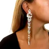 Dangle Earrings Handmade Crystal Big Square Gemstone Long Drop Jewelry For Women Shiny Rhinestone Bridal Tassel Pendant