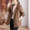 Women's Jackets Autumn 2024 Korean Short Causal Hooded Windbreaker Famale All-match Jacket Ladies Baseball Uniform