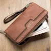 Wallets baellerry Large Capacity Men's Leather Clutch Bag Credit Card Holder Wallet For Man Purse Zipper Coin Pocket