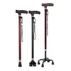Non-slip Walking Sticks For The Elderly Retractable Aluminum Alloy Multifunctional Cane With Led Light Old Men Crutch 240409