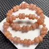 Bracelets Bracelets Natural Sunstone Twin Lotus Beads Bracelet Crystal Healing Gemstone pour les femmes Fengshii Birthday Present Amour Gift 1PCS