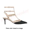 Valentino Garavani Rockstud women luxury sandals dress shoes high heels leather rivet black pointed peep-toes【Code ：L】lady sexy party wedding platform