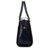 Handväskor förföljer nya krokodilmönster kvinnor axelväskor pu läder handväska väska svart färg 33
