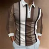 T-Shirts Erkekler Erkek Polo Kavur Koreli İş Uzun Kollu Moda Ovası Çeyrek Zip İlkbahar Üstleri Spor Giyim Tee Giyim 240411