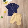 Kleidungssets 6m-5y Kleinkind Kinder Baby Kleidung Kurzarmdrucken Hemd Tops Shorts Pant Bottom 2pcs Set