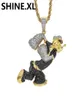 Herren Hip Hop Schmuck Cartoon Popeye Anhänger Halskette Zwei -Ton -Farben ICED Zirkonstein Schmuck Homme62030555