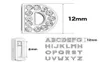1300PCLOT 8 mm bling litera srebrna kolor srebrny urok DIY Pełny kryształek angielski alfabet dopasowany do skórzanej opaski na rękę 8 mm keyc3310844