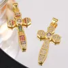 Charms Juya 18K Gold Silver plaqué à la main Copper Copper Catholic Crosses pour la fabrication de bijoux pendentif religion de bricolage Talisman