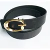 Belts Casual Fashion Belt Korean Version Men's And Women's Gold Buckle For Daily Wear Jeans Trend C-shaped