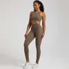 Alignez Naked Stretch Lu Feel High Yoga Set Workout Vêtements Fiess Women Tracks Cost Ajustement Crochet Tank Bra Gym Leggings 2pcs Sports Suits lem