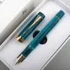 Pens Jinhao New Pea Orchid 100 Fountain Pen GP Golden Bated M Nib Resin Ink Caneta com uma caneta de Business Office Business