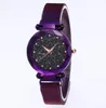 Diamond Starry Sky Dial Watch Beautiful Purple Quartz Womens Watch Ladies Uhren Mody Woman Casual Armbanduhren 47648882