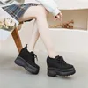 Casual schoenen 11 cm luchtmesh ademende pompen zomer dikke sneakers lente vrije tijd verborgen hiel dames sandalen zwart platform wig vulcanize