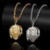 Hip Hop -zanger XxxTentacion Head Pendant koper set zirkon trendsetter gepersonaliseerde hiphop ketting