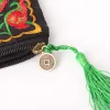 Kopplar kvinnor etnisk nationell retro fjärilsblomma påsar handväska myntväska broderad damkoppling tofs liten klaff sommar bolsa försäljning