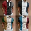 Men Summer Polo Shirt Casual Streetwear Print S Tops Brand Short Sleeve Zipper T -shirt kleding 220714 Hort Leeveeve