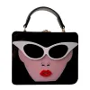 Baltos da noite da bolsa de noite romance lady face acrílico bolsas de acrílico e bolsas para mulheres embreagem de festas de designer Bolsa de ombro feminino casamento de luxo