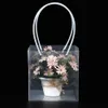 PVC Wholesale with Clear Bags Handle Baby Shower Weddings Favor Transparent Gift Wrap Reusable Flower Bouquet Wrapping Bag TH0763 ping