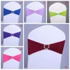 Party Wedding Cover Birthday Spandex Bands Elastic Chair Buckle Sash Decoration 17 Colors Available Th1167