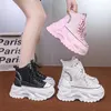 Lässige Schuhe Frauen Sneaker High Top -Plattform atmungsaktives Leder 2024 Herbst Damen Keile für Frauen Sport Dad 8cm