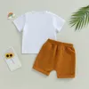 Set di abbigliamento abiti da bambino nati 3 pezzi di outfit di 1 ° compleanno stampa stampare bowtie gomanper shorts estate primo outfit